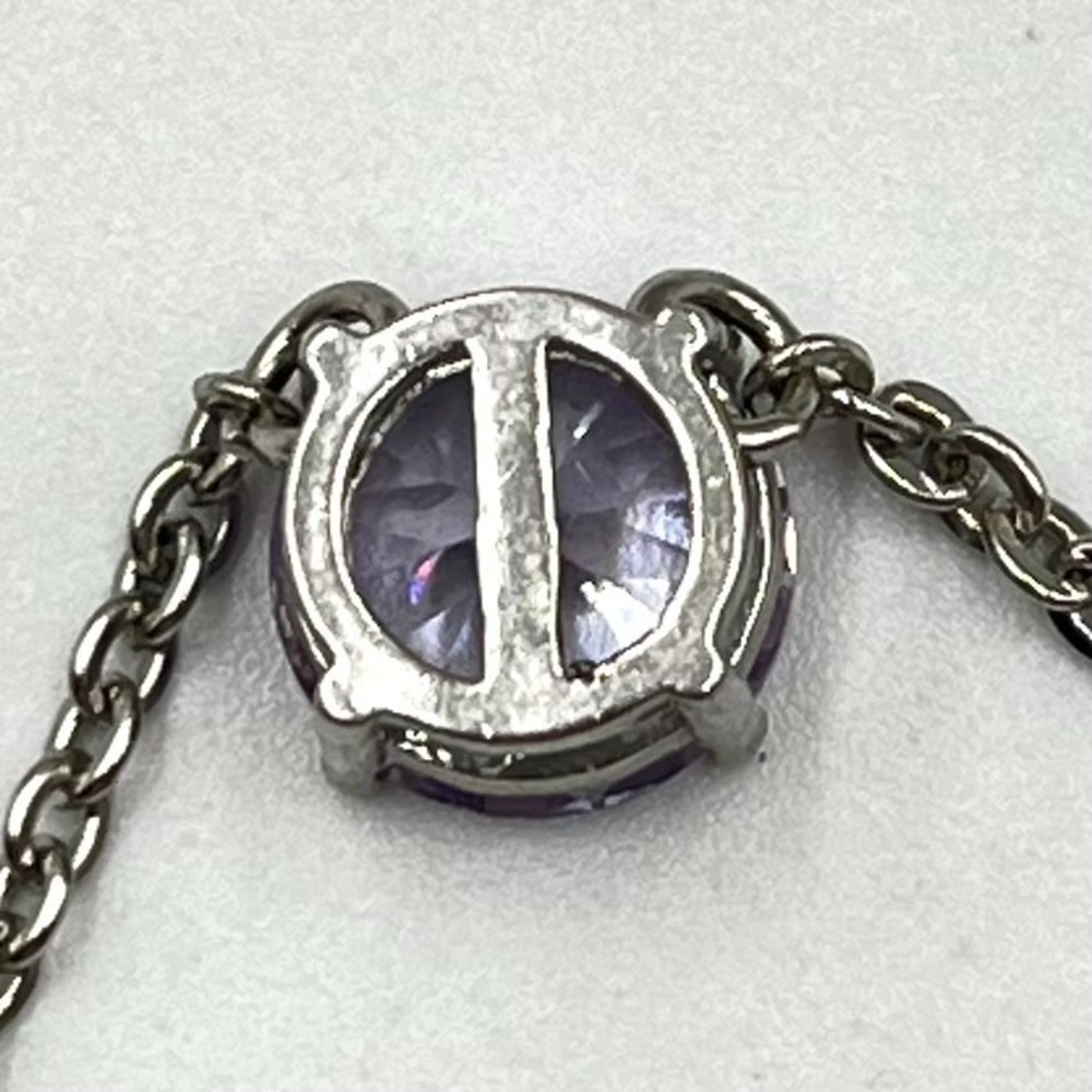 Vintage Charming Charlie Silver Tone Lavender CZ Station Necklace Retro Y2K Glam - Picture 6 of 11